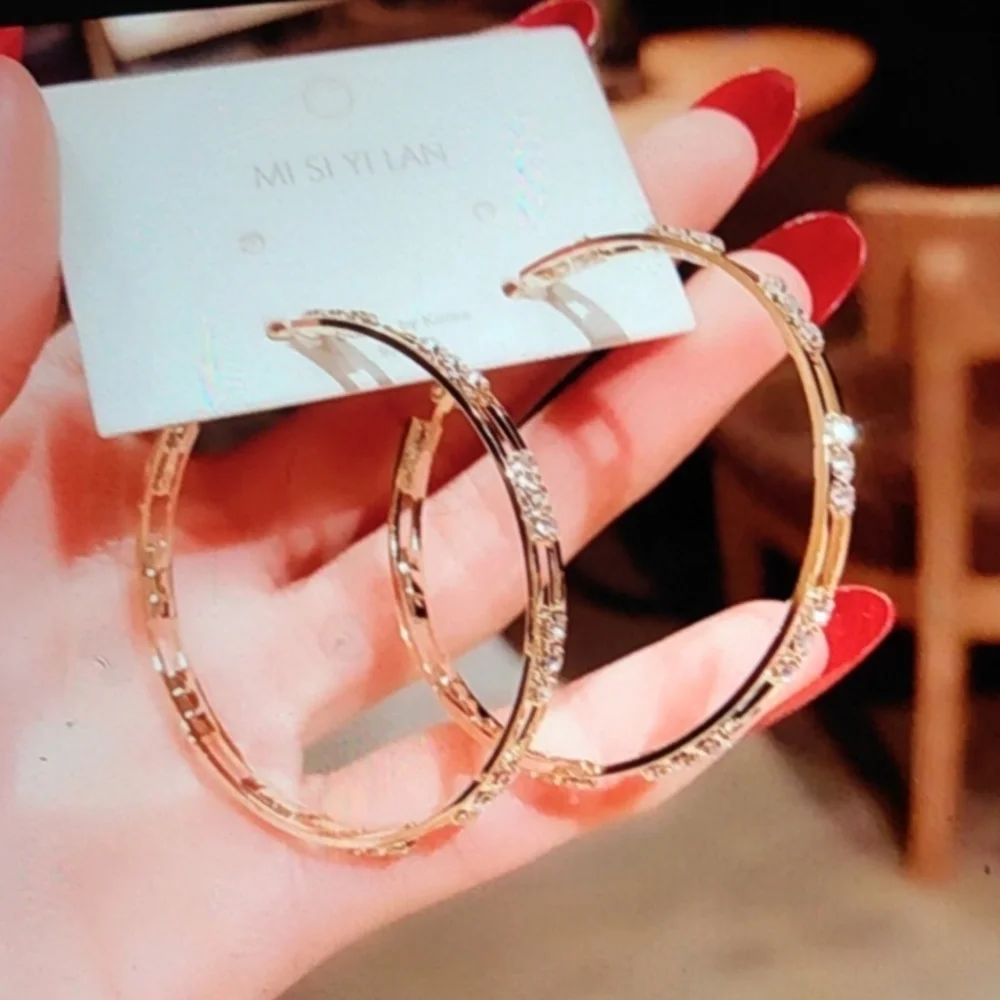 New Rose Gold Diamond CZ Earrings - Picture 2 of 5